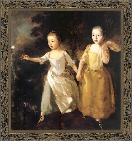 framed  Thomas Gainsborough The Painter-s Daughters chasing a Butterfly, Ta3103-2